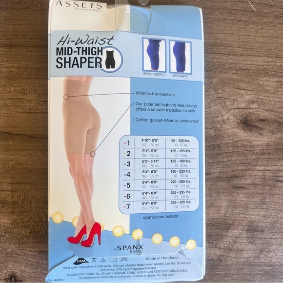 Assets by SPANX NEW Women's Hi Waist Mid Thigh Nude Shaper Size 5 - Picture 5 of 8